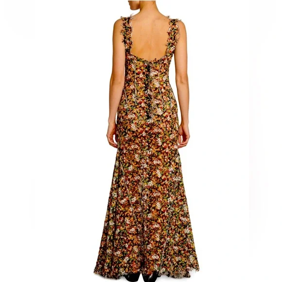 Marni floral cross stitch Maxi Gown Dress - Picture 5 of 11
